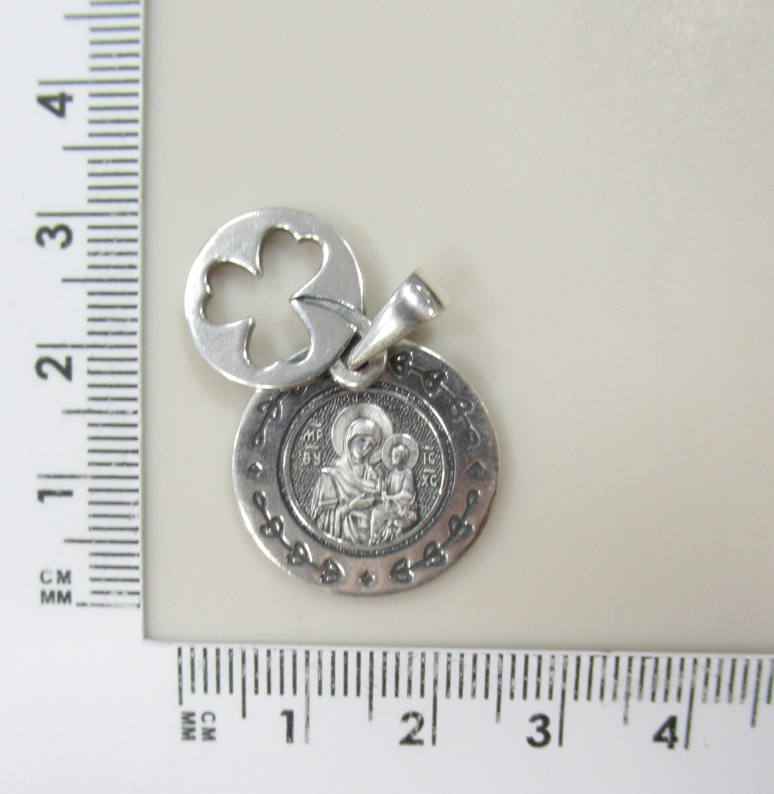 Серебряная подвеска "Тихвинская Божия Матерь"